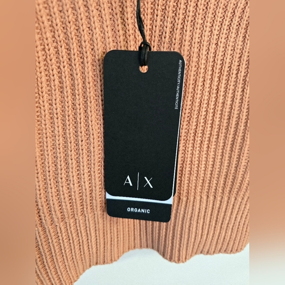 A/X Armani Exchange Organic Cotton  Summer Knit Top Spagetti Straps Crop Brown M - Picture 4 of 10